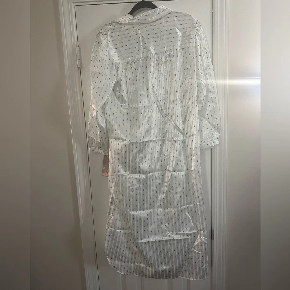NWT Vintage Beth Michaels Satin Floral Print Nightgown Housedress Size Medium